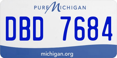MI license plate DBD7684