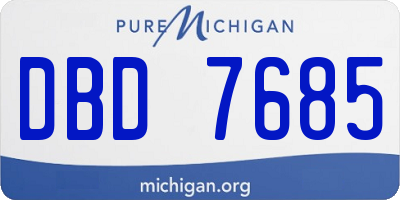 MI license plate DBD7685