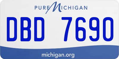MI license plate DBD7690