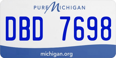 MI license plate DBD7698