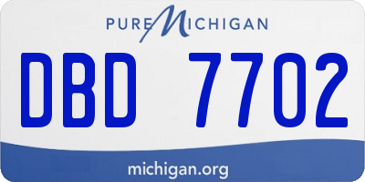 MI license plate DBD7702