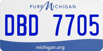 MI license plate DBD7705