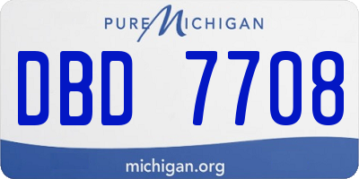 MI license plate DBD7708