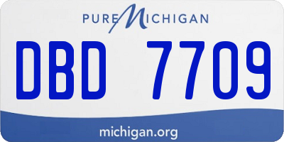 MI license plate DBD7709