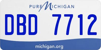 MI license plate DBD7712