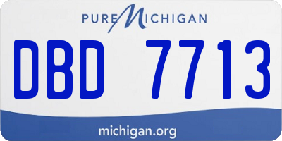 MI license plate DBD7713