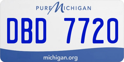 MI license plate DBD7720