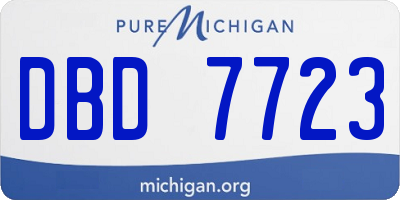 MI license plate DBD7723