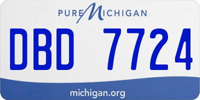 MI license plate DBD7724