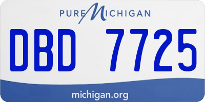 MI license plate DBD7725