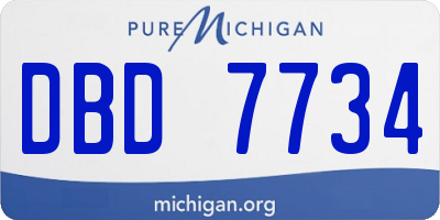 MI license plate DBD7734