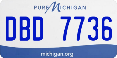 MI license plate DBD7736