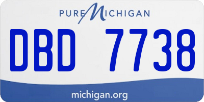 MI license plate DBD7738
