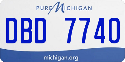 MI license plate DBD7740