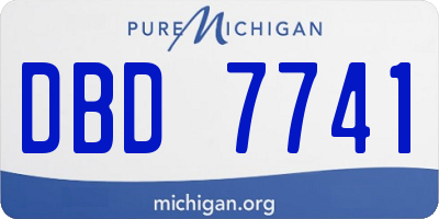 MI license plate DBD7741