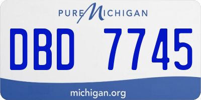MI license plate DBD7745
