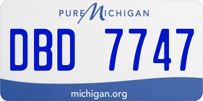 MI license plate DBD7747