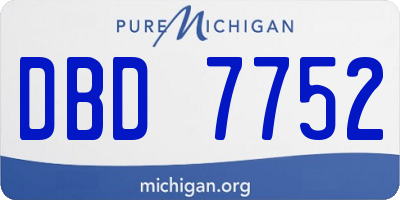 MI license plate DBD7752