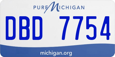 MI license plate DBD7754