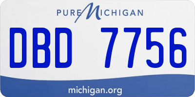 MI license plate DBD7756