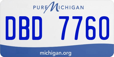 MI license plate DBD7760