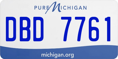 MI license plate DBD7761