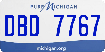 MI license plate DBD7767