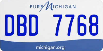 MI license plate DBD7768