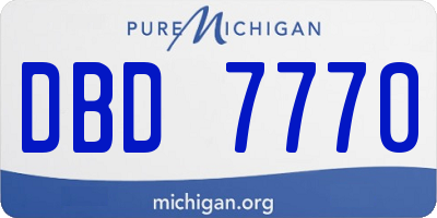 MI license plate DBD7770