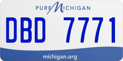 MI license plate DBD7771