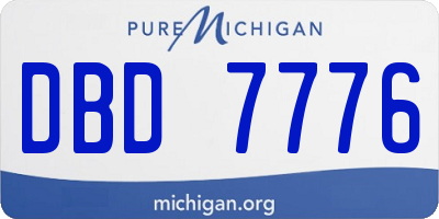 MI license plate DBD7776