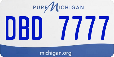 MI license plate DBD7777