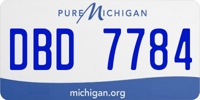 MI license plate DBD7784