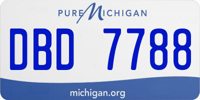 MI license plate DBD7788