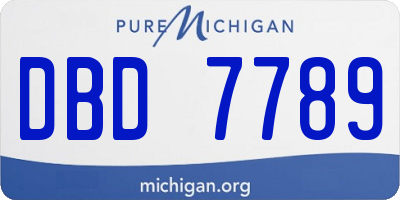 MI license plate DBD7789