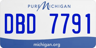 MI license plate DBD7791