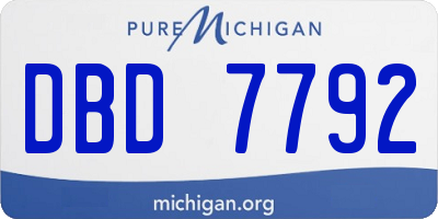 MI license plate DBD7792