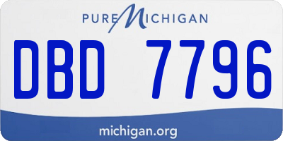 MI license plate DBD7796