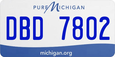 MI license plate DBD7802