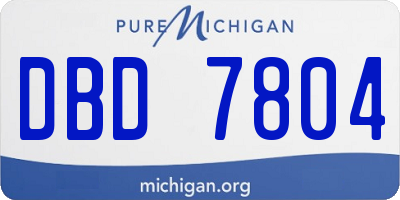 MI license plate DBD7804