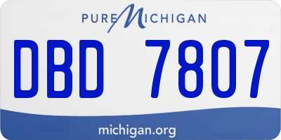 MI license plate DBD7807