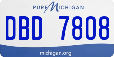 MI license plate DBD7808