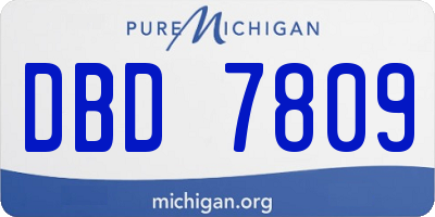 MI license plate DBD7809
