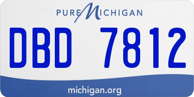 MI license plate DBD7812