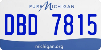 MI license plate DBD7815