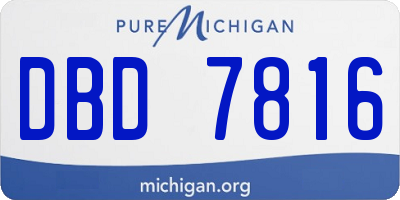 MI license plate DBD7816