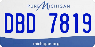MI license plate DBD7819