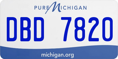 MI license plate DBD7820