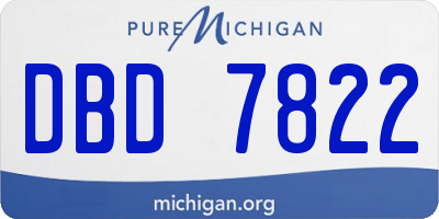 MI license plate DBD7822