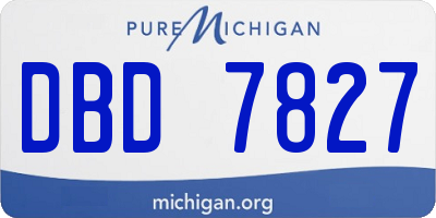MI license plate DBD7827